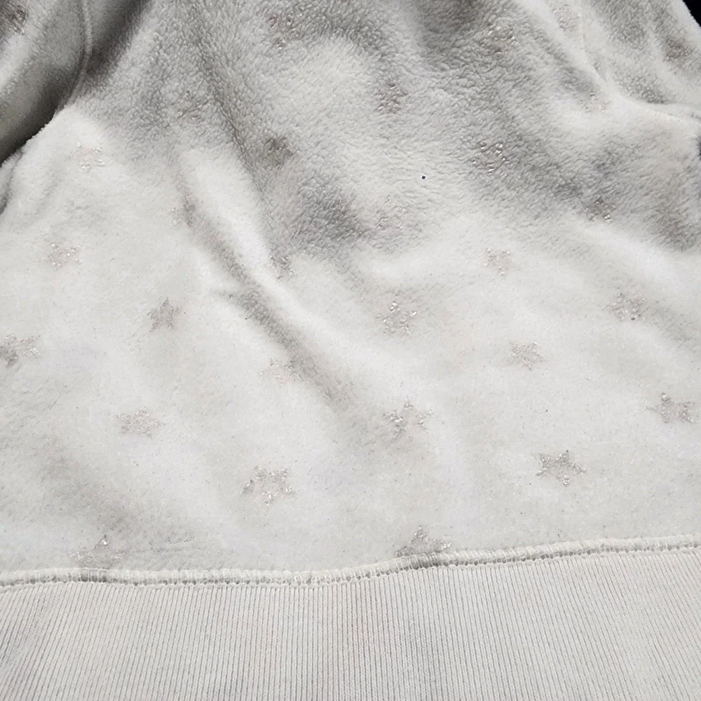 Baby Gap White Star‎ Fuzzy Fleece Zip Up Hoodie Jacket Toddler 2 Years